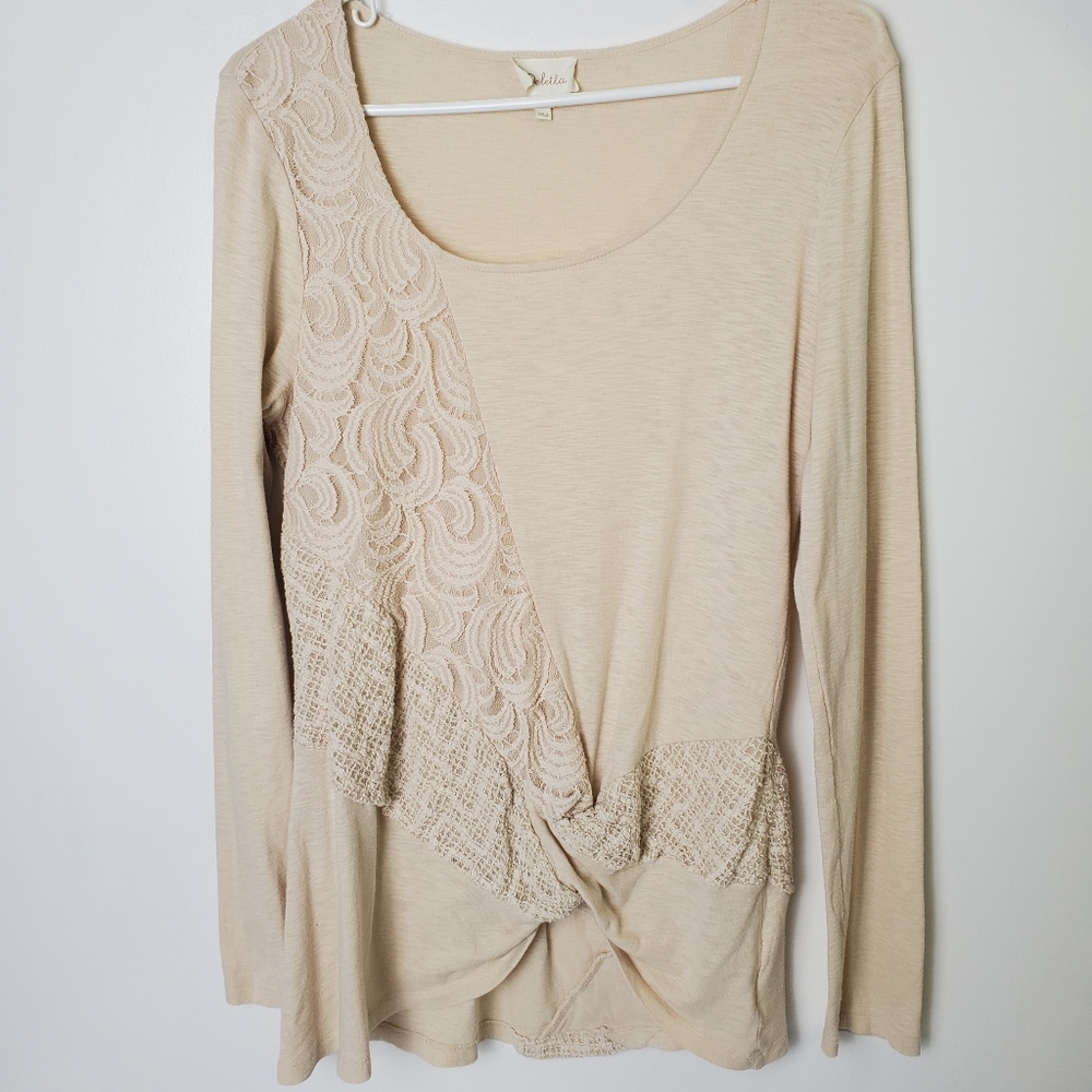 Deletta Top Cotton Blend Lace